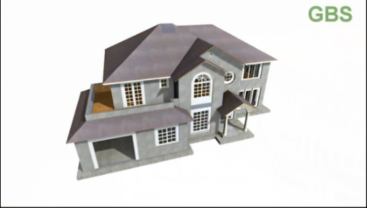 轻钢结构别墅（房屋）建造过程3D特效动画